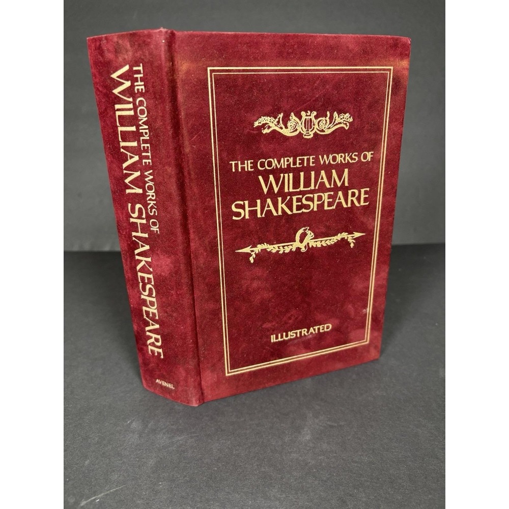 1975 Complete Works William Shakespeare Avenel Red Suede Illustrated Vintage